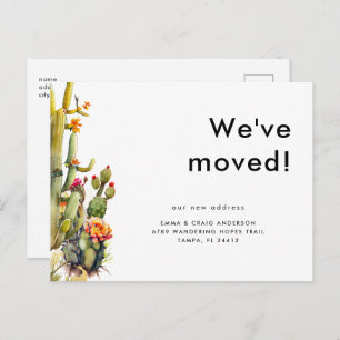 Carte Postale Cactus Nous avons déménagé