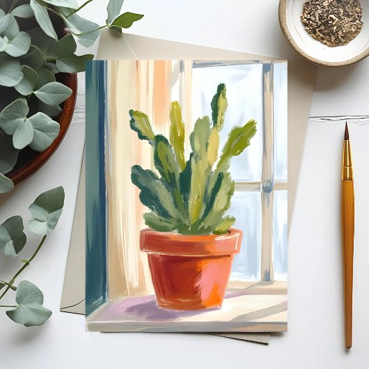 Carte Postale Cactus Plant | Green Botanical Watercolor