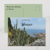 Carte Postale Cactus près du port à Monaco (Devant / Derrière)