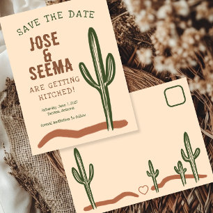 Carte Postale Cactus Saguaro de l'Ouest Sauvage Dessin à la Main