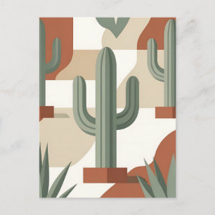 Carte Postale Cactus vert sauge moderne Terracotta Désert