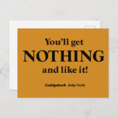 Carte Postale Caddyshack | Vous n'obtiendrez rien et l'aimez! (Devant / Derrière)