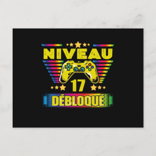 Carte Postale Cadeau 17 ans Anniversaire Gamer Niveau 17