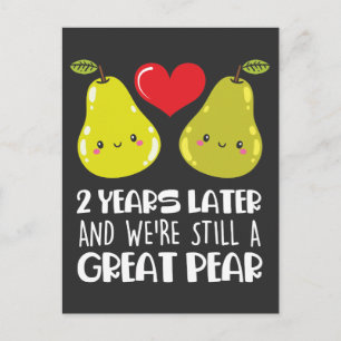 Carte Postale Cadeau 2ème anniversaire de mariage Couple perle