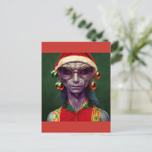 Carte Postale Cadeau Alien Noël Hippie Elf. T-shirts (Debout devant)