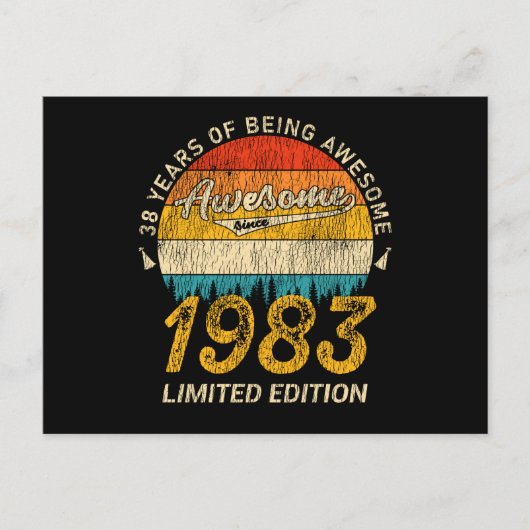 Carte Postale Cadeau Anniversaire 42 Ans 1983 Rétro Incroyable 4 (Devant)