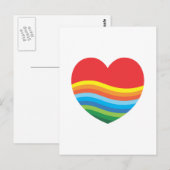 Carte Postale Cadeau Arc-en-ciel Coeur actuel populaire (Devant / Derrière)