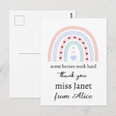 Carte Postale Cadeau Arc-en-Ciel de Remerciement de Noël Profess (Devant / Derrière)