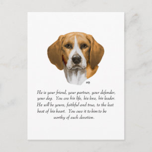 Carte Postale Cadeau Beagle MÂLE