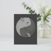 Carte Postale Cadeau Chinchilla Yin Yang Rodent Pet Taoism (Debout devant)