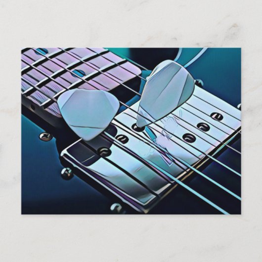 Carte Postale Cadeau cool pour guitariste (Devant)
