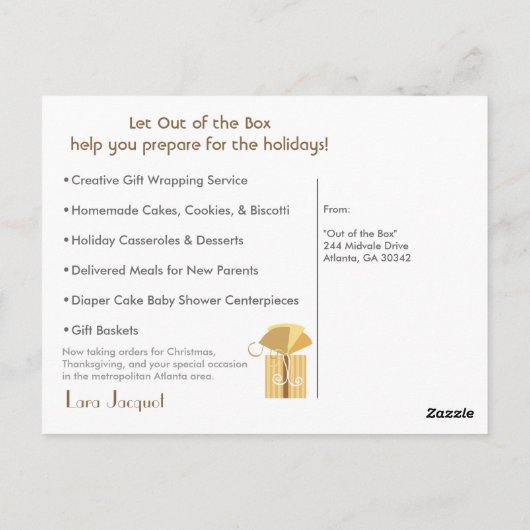 Carte Postale Cadeau créatif (Dos)