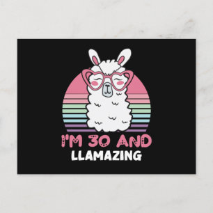 Carte Postale Cadeau D'anniversaire 30 Ans Llamazing 30ème Anniv
