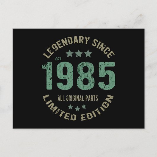 Carte Postale Cadeau d'anniversaire 40 ans Légende 1985 40ème an (Devant)
