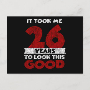 Carte Postale Cadeau d'anniversaire drôle de 26 ans Vintage