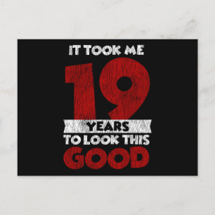 Carte Postale Cadeau d'anniversaire fun 19 ans vieux Vintage