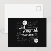 Carte Postale Cadeau d'anniversaire geek de maths pour 14 ans (Devant / Derrière)