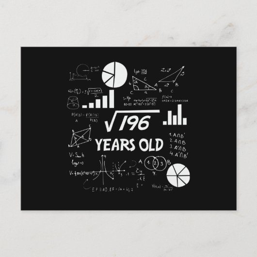 Carte Postale Cadeau d'anniversaire geek de maths pour 14 ans (Devant)