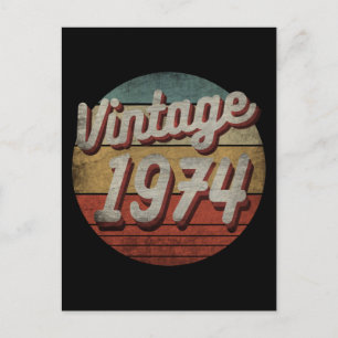 CARTE POSTALE CADEAU D'ANNIVERSAIRE HOMMES FEMMES VINTAGE 1974