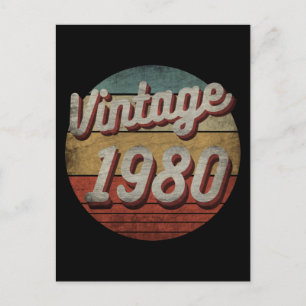 CARTE POSTALE CADEAU D'ANNIVERSAIRE HOMMES FEMMES VINTAGE 1980