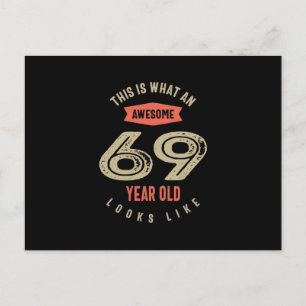 Carte Postale Cadeau d'anniversaire incroyable pour 69 ans Drôle