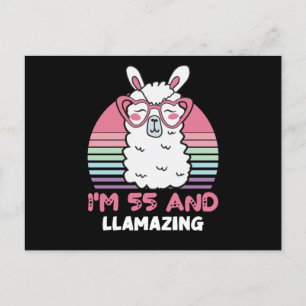 Carte Postale Cadeau d'anniversaire Llamazing 55 ans 55 ans