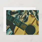 Carte Postale Cadeau d'anniversaire pour guitariste vintage (Devant / Derrière)