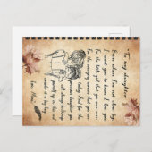 Carte Postale Cadeau d'anniversaire pour ma fille, Cadeau maman (Devant / Derrière)