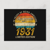 Carte Postale Cadeau d'anniversaire rétro super pour 94 ans, ann (Devant)