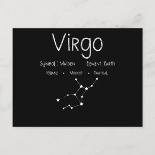Carte Postale Cadeau d'anniversaire Vierge Horoscope Astrologie 