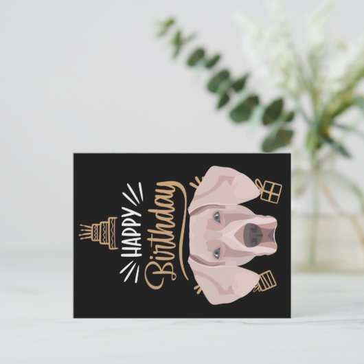Carte Postale Cadeau d'anniversaire Weimaraner (Debout devant)