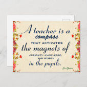 Carte Postale Cadeau d'appréciation de l'enseignant Un enseignan (Devant / Derrière)