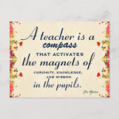 Carte Postale Cadeau d'appréciation de l'enseignant Un enseignan (Devant)