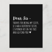 Carte Postale Cadeau d'appréciation pour sœurs. (Devant)