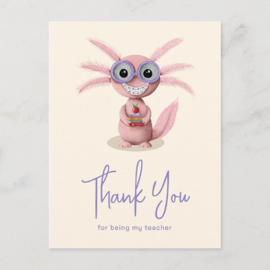 Carte Postale Cadeau d'appréciation pour un professeur avec un a (Devant)