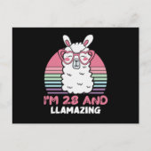 Carte Postale Cadeau de 28 ans Llamazing 28e anniversaire Llama (Devant)