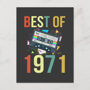 Carte Postale Cadeau de cassette d'anniversaire 1971 Meilleure m