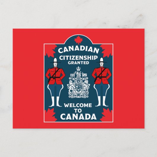 Carte Postale Cadeau de célébration de la citoyenneté canadienne (Devant)