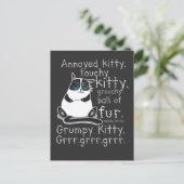 Carte Postale Cadeau de chat Kitty Touchy Kitten Annoyed (Debout devant)
