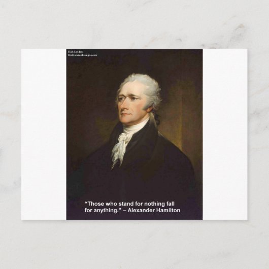 Carte Postale Cadeau de citation de Hamilton Tombe Pour N'import (Devant)