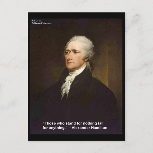 Carte Postale Cadeau de citation Hamilton Tombe Pour N'importe Q (Devant)
