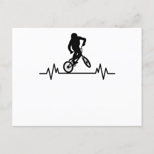 Carte Postale Cadeau de conception de rythme cardiaque BMX drôle