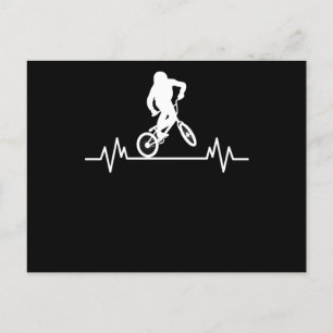 Carte Postale Cadeau de conception de rythme cardiaque BMX drôle