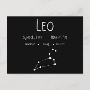 Carte Postale Cadeau de constellation du zodiaque Lion Astrologi