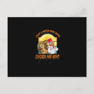 Carte Postale Cadeau de costume drôle de poulet et de chèvre pou