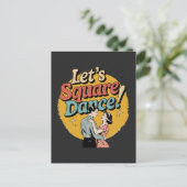 Carte Postale Cadeau de danse carrée rétro (Debout devant)