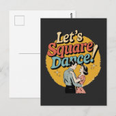 Carte Postale Cadeau de danse carrée rétro (Devant / Derrière)