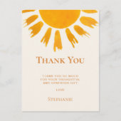 Carte Postale Cadeau de douche bébé Soleil Merci (Devant)