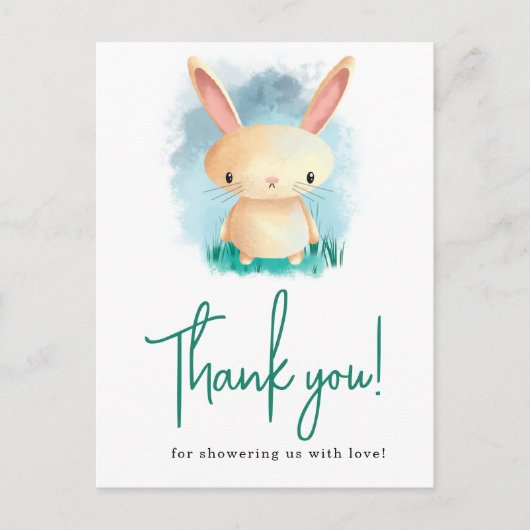 Carte Postale Cadeau de douche de bébé Petit Lapin (Devant)