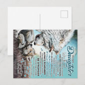 Carte Postale Cadeau de famille de lion à ma fille, anniversaire (Devant / Derrière)